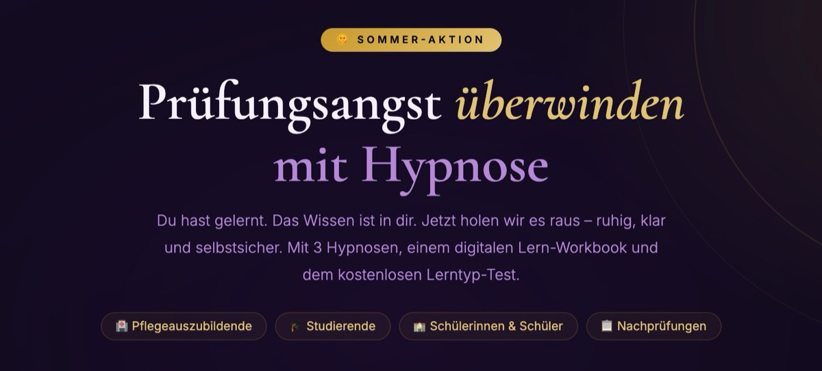 Prüfungsangst überwinden mit Hypnose